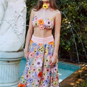 NWT For Love & Lemons Floral Multicolor Top